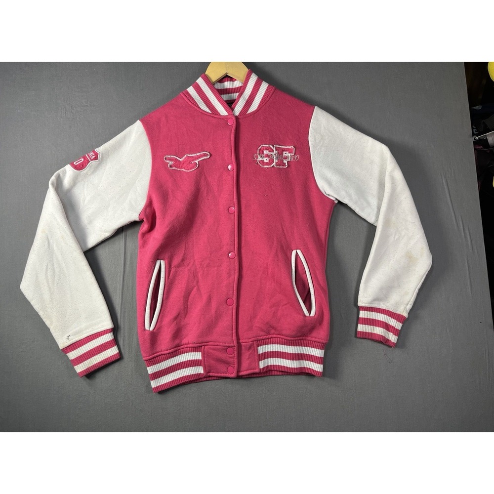 Passion-1 San Francisco Varsity Letterman Snap Sz Large Pink Jacket